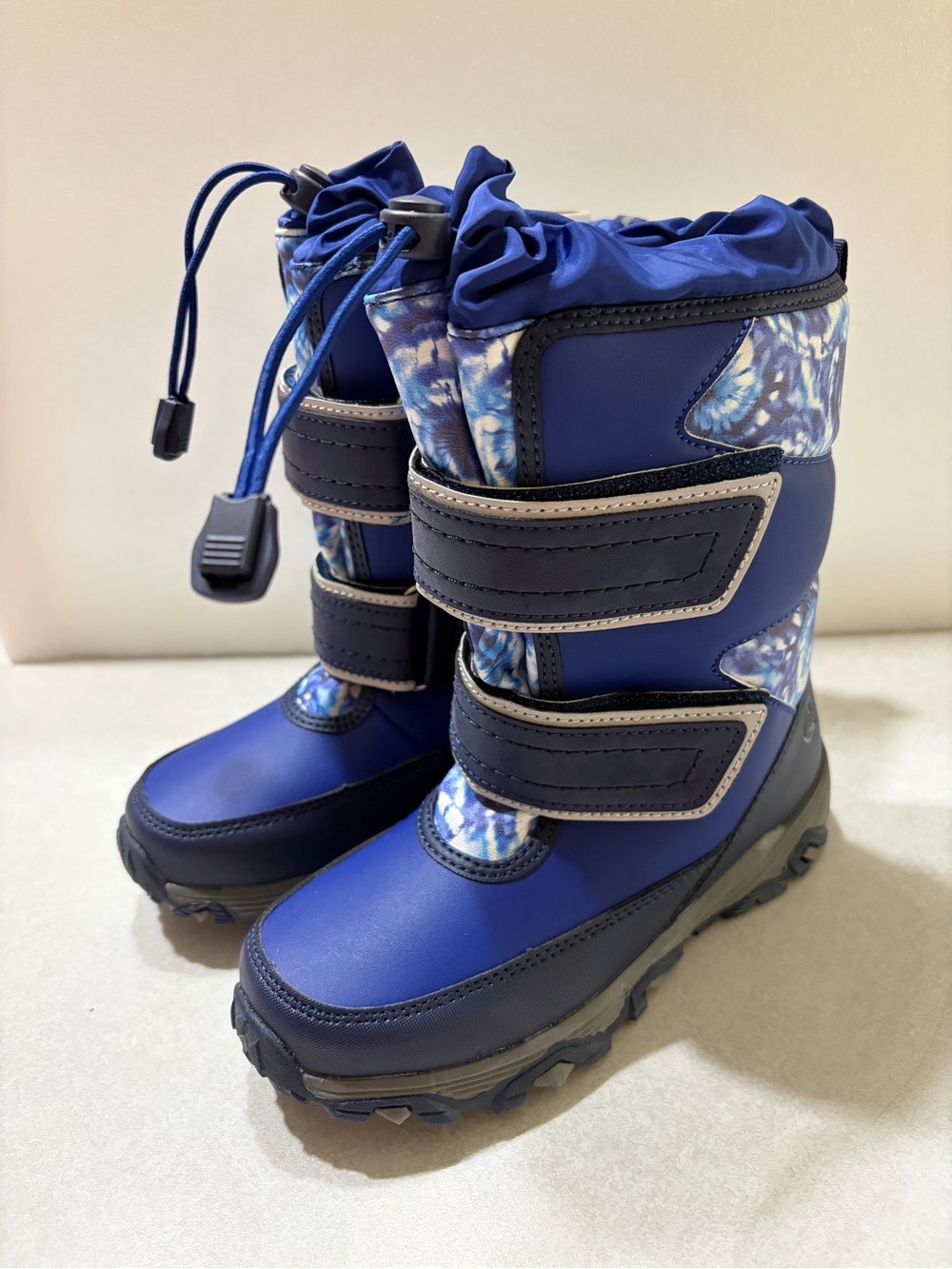 Lands' End Kids Blue Snow Boots with Patterned Shaft